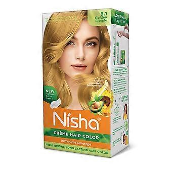 Nisha Natural Permanent Creme Hair Color Golden Blonde 120g Grey Coverage Hair Dye
