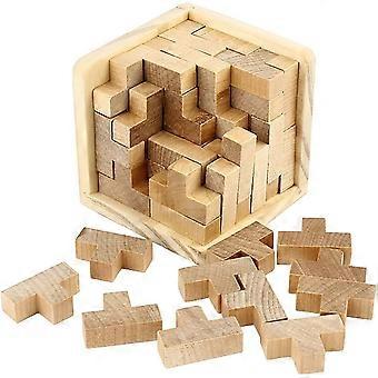 Wooden Brain Teasers Puzzle Cube Wooden Puzzle T-shaped Puzzle Puzzle Educational Puzzle For Childre