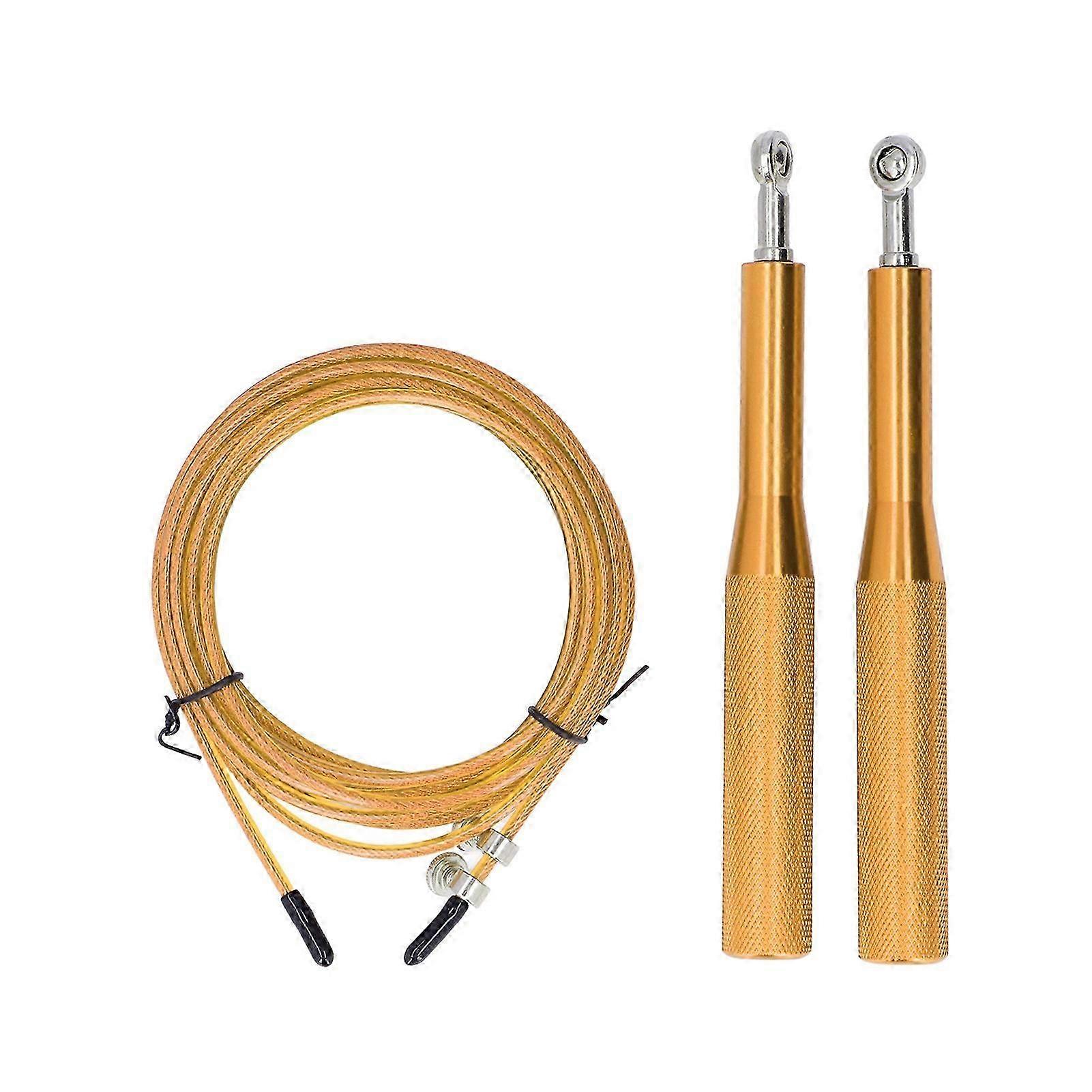 Adjustable Skipping Rope, PVC-Coated Steel Wire, Aluminum Handles with Two-Bearing System for Smooth Spinning, Fitness Training, Cardio, 9.8 ft