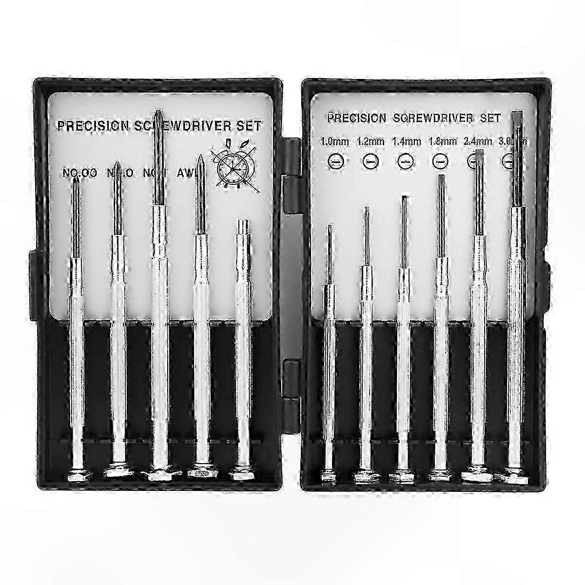 11-Piece Mini Precision Screwdriver Kit, 6 Sizes Flat Head Bits compatible withSmall Repairs