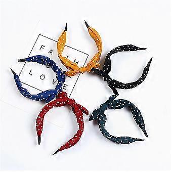Bandanas de arco para mulheres, bandanas de bolinhas de moda com orelhas de coelho, faixas vintage de coelhinho com arco para cabelo, faixas de cabelo de tamanho ajustável Acces