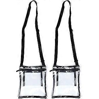 Klare Umhängetasche, Stadionzugelassene durchsichtige Vinyltasche, verstellbarer Umhängegurt, zusätzliche Innentasche