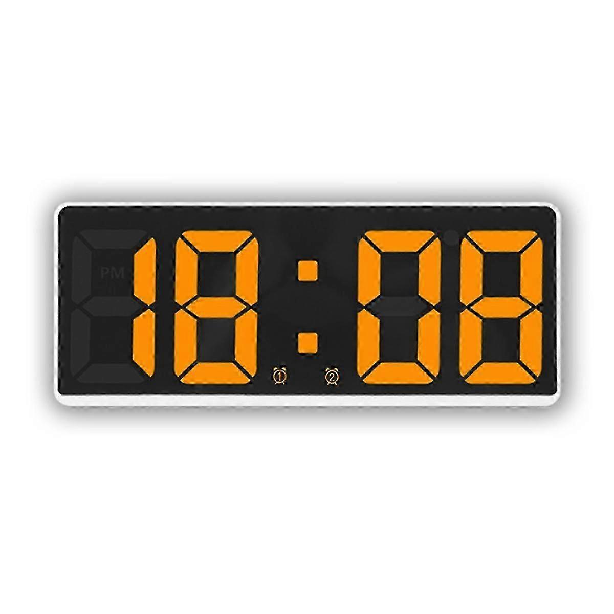 Digital Alarm Clock Simple Led Clock Large Screen Digital Clock Bedroom Bedside Clock Orange
