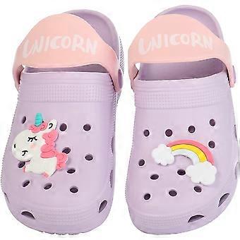 Toddler Little Kids Unicorn Clogs Slippers Sandals, Non-Slip Girls Boys Clogs Slide Lightweight Garden Shoes Slip-on Beach Pool Shower Slippersactual 