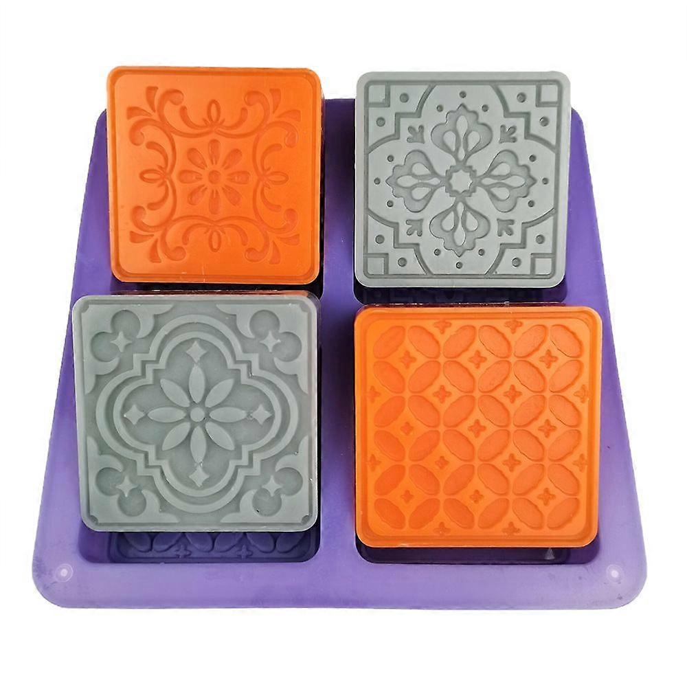 4-Cavity Flower Pattern Silicone Mold for Chocolate & Cake