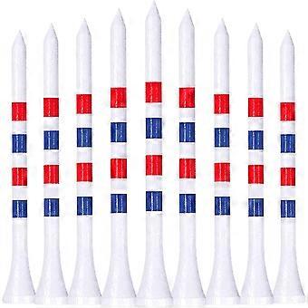 Bamboo Golf Tees 83mm Long Golf Tees With Height Markers, Biodegradable Sustainable Reduced Frictionwhite, Red, Blue Pack Of 100