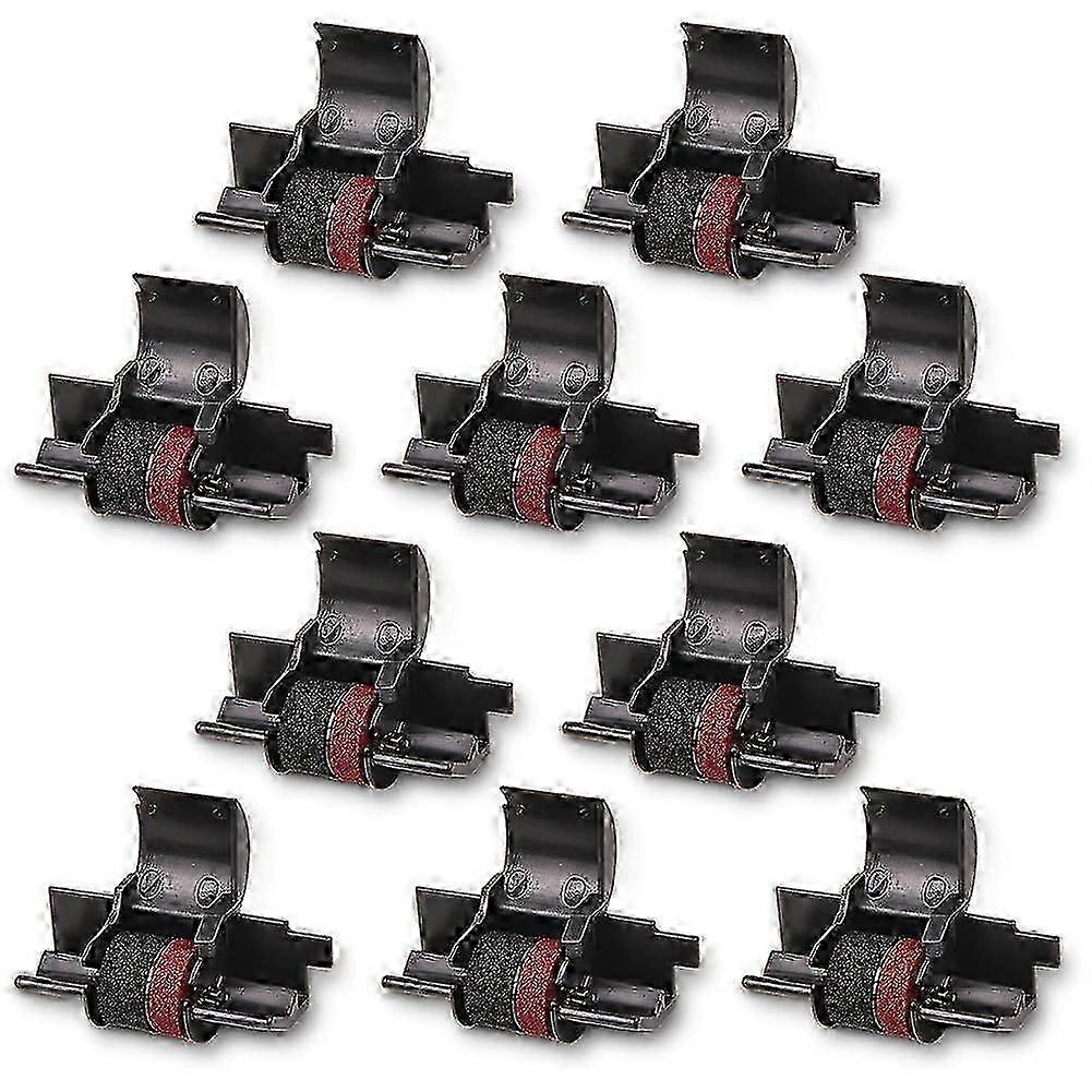 10Pcs Calculator Printer Ribbons Black and Red Ink Roller Printer