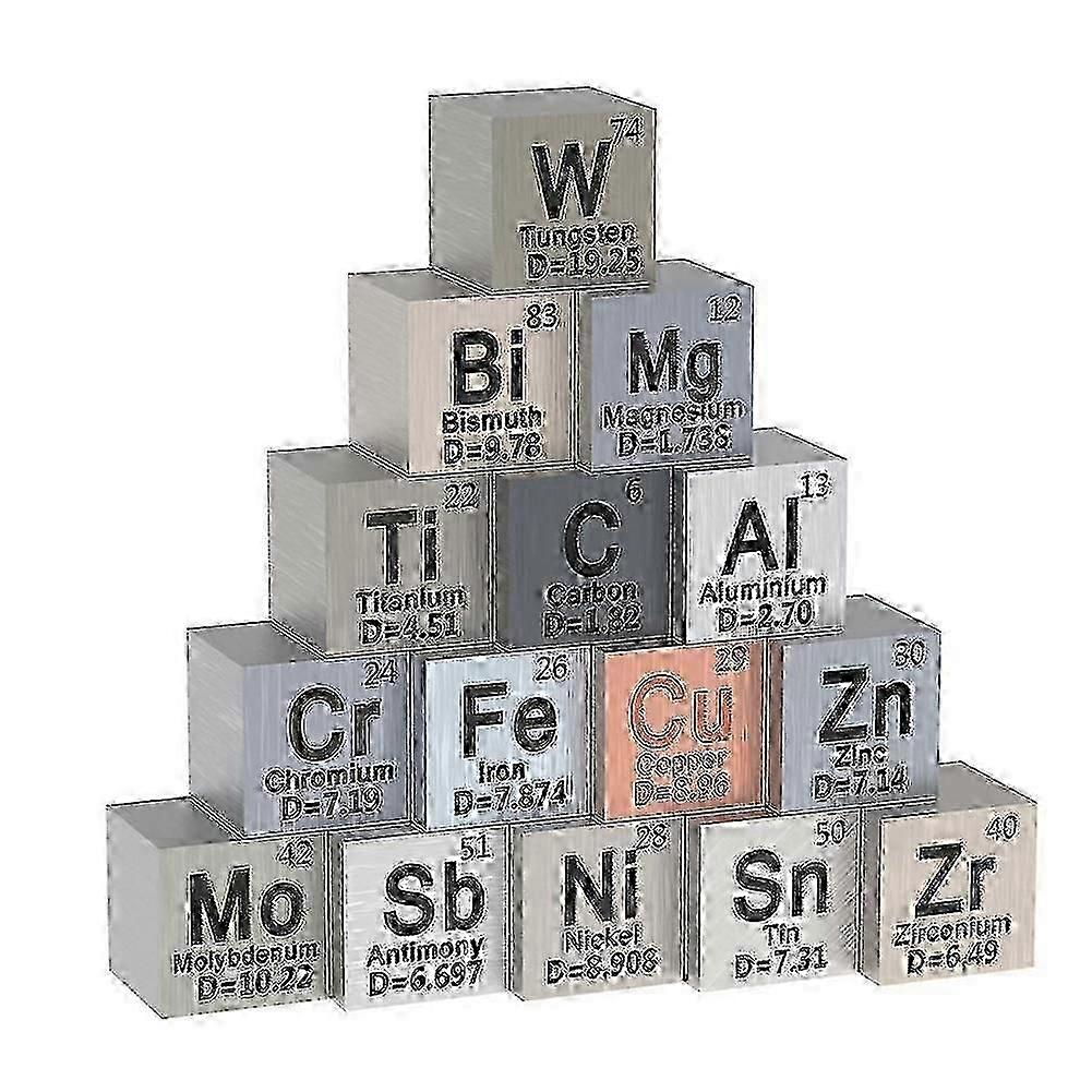 Periodic Table Metal Cubes Set 15pcs for STEM Learning Activities