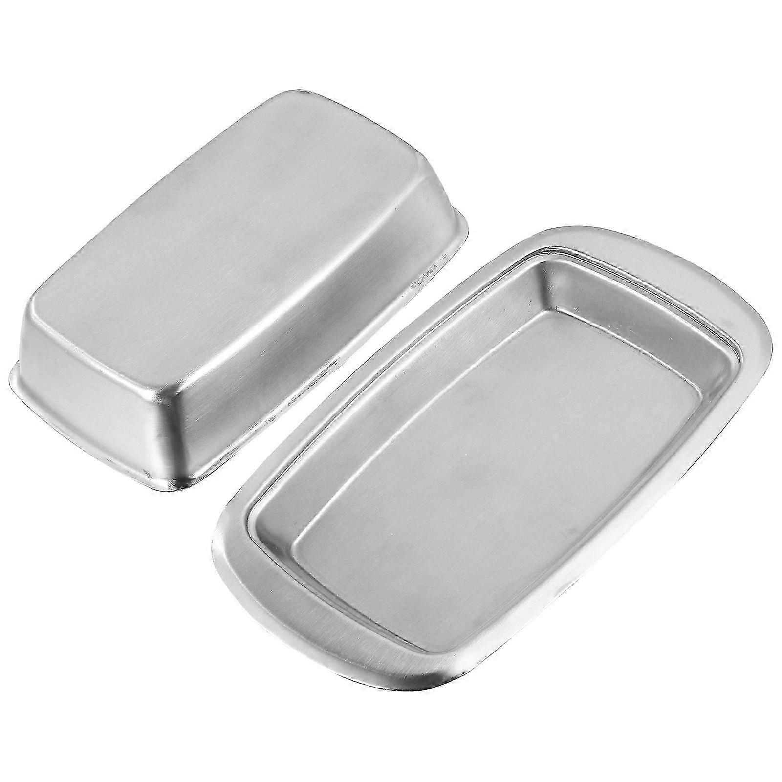 1 Pc Multipurpose Fresh Keeping Box Safe Butter Dish Storage Box (Silver)