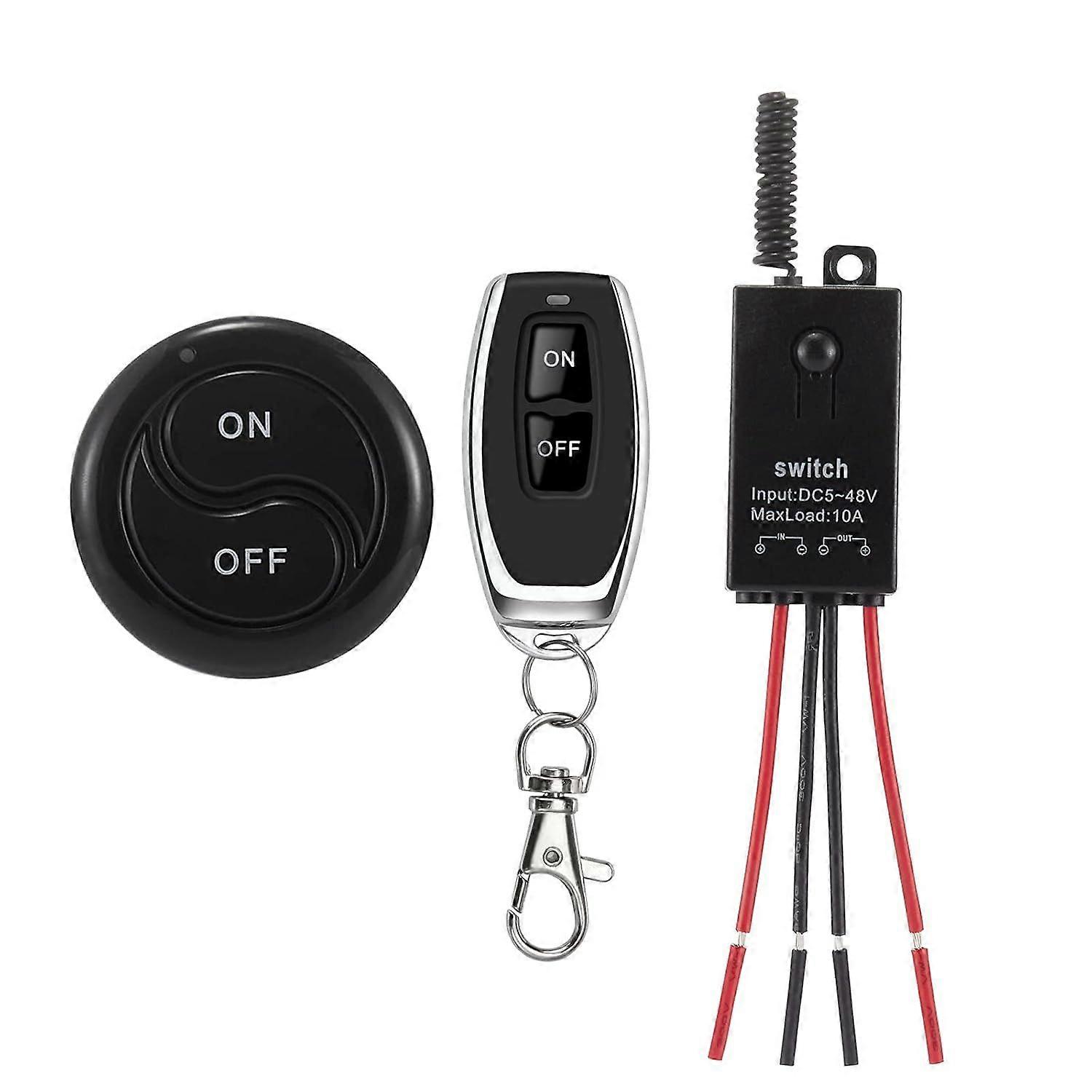 Mini wireless switch 12V, 5V/12V/48V/10A relay remote control switch, suitable