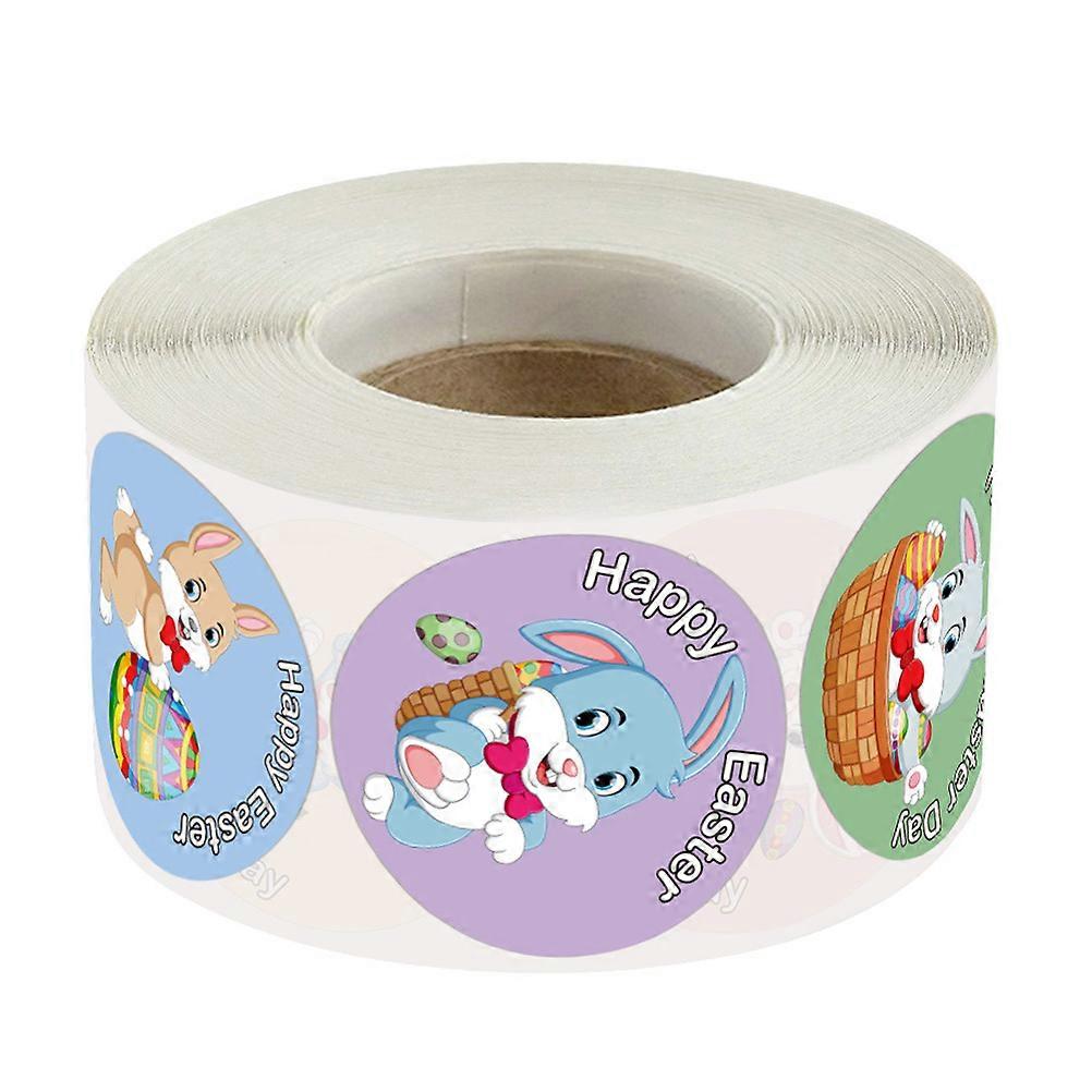 1 Roll 500pcs Easter Animal Packing Sealing Stickers Easter Theme Labels