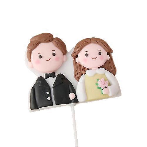 Cartoon Lover Couple Cake Toppers
