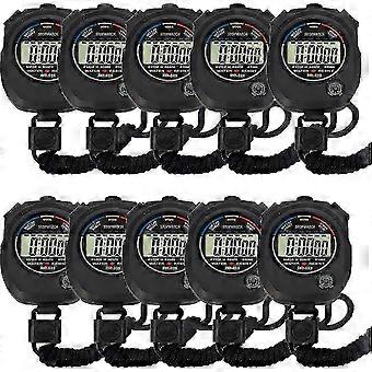 10 pcsMulti-function Electronic Digital Sport Stopwatch Timer, Large Display With Date Time And Alarm Function,suitable For Sports Coaches Fitness Coa