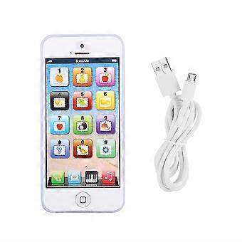 Rechargeable Learning Mobile Phone Toy for Child Kid Intelligent Toys(White)
