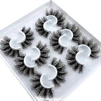 6 Pairs Fluffy False Eyelashes Natural Faux Mink Strip 3d Lashes Pack 26-27s