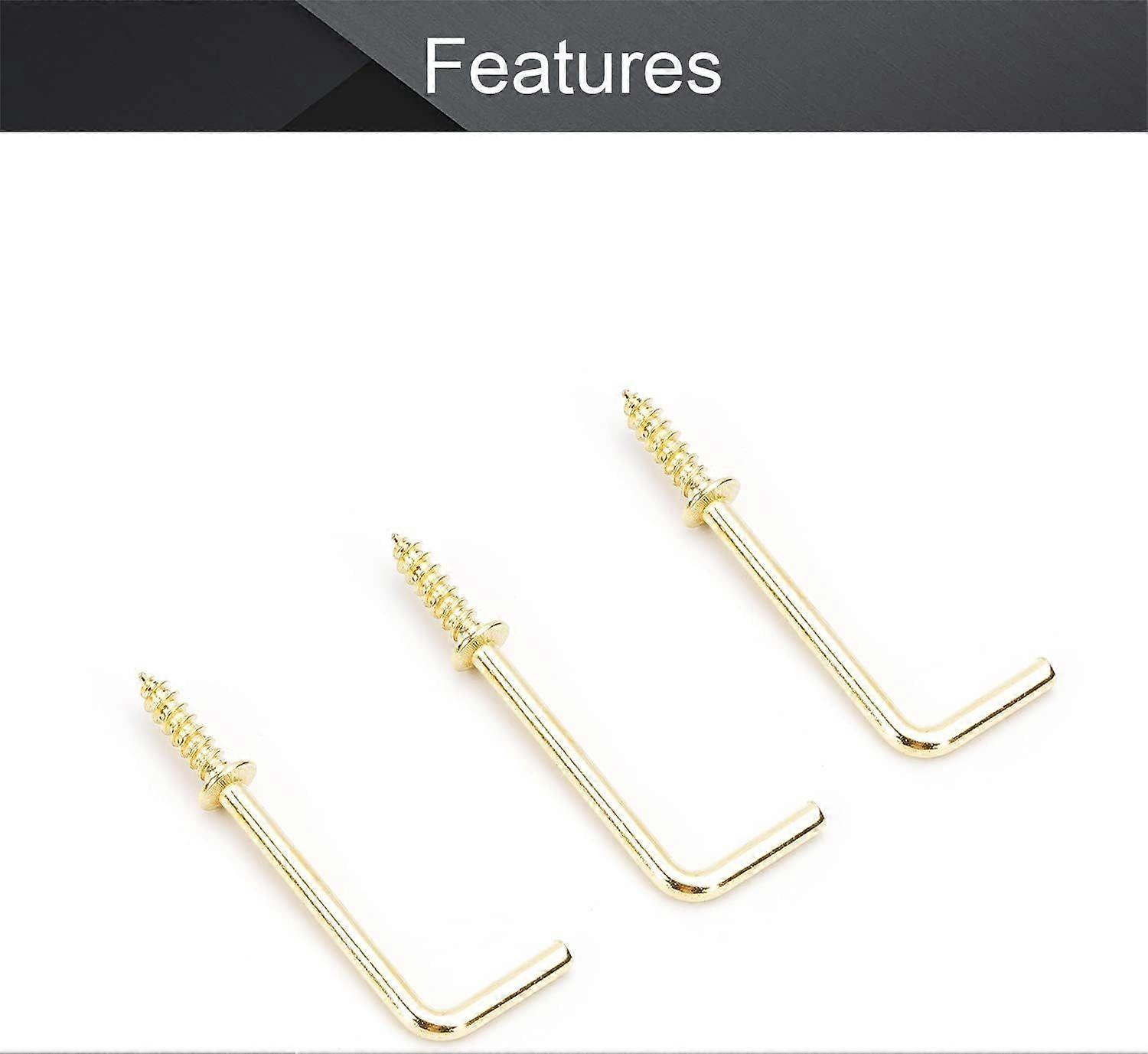 Multi-function Copper Plated Self-tapping Screw Hook L Shape Right Angle Hook for Home Wor