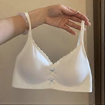 Women Seamless Comfortable Push Up No Underwire Thin Bow Bra For Small Chest