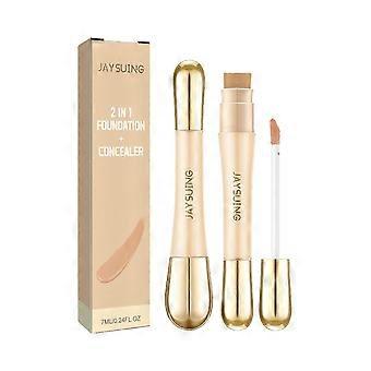 Jaysuing Double-Headed Liquid Concealer Spot Acne Marks Natural Concealer Long-Lasting Makeup Invisible Pores Liquid Concealer -