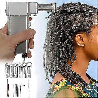Macchina elettrica per trecce dreadlock per capelli sintetici, completa di 20 aghi da uncinetto automatici da 16 mm.