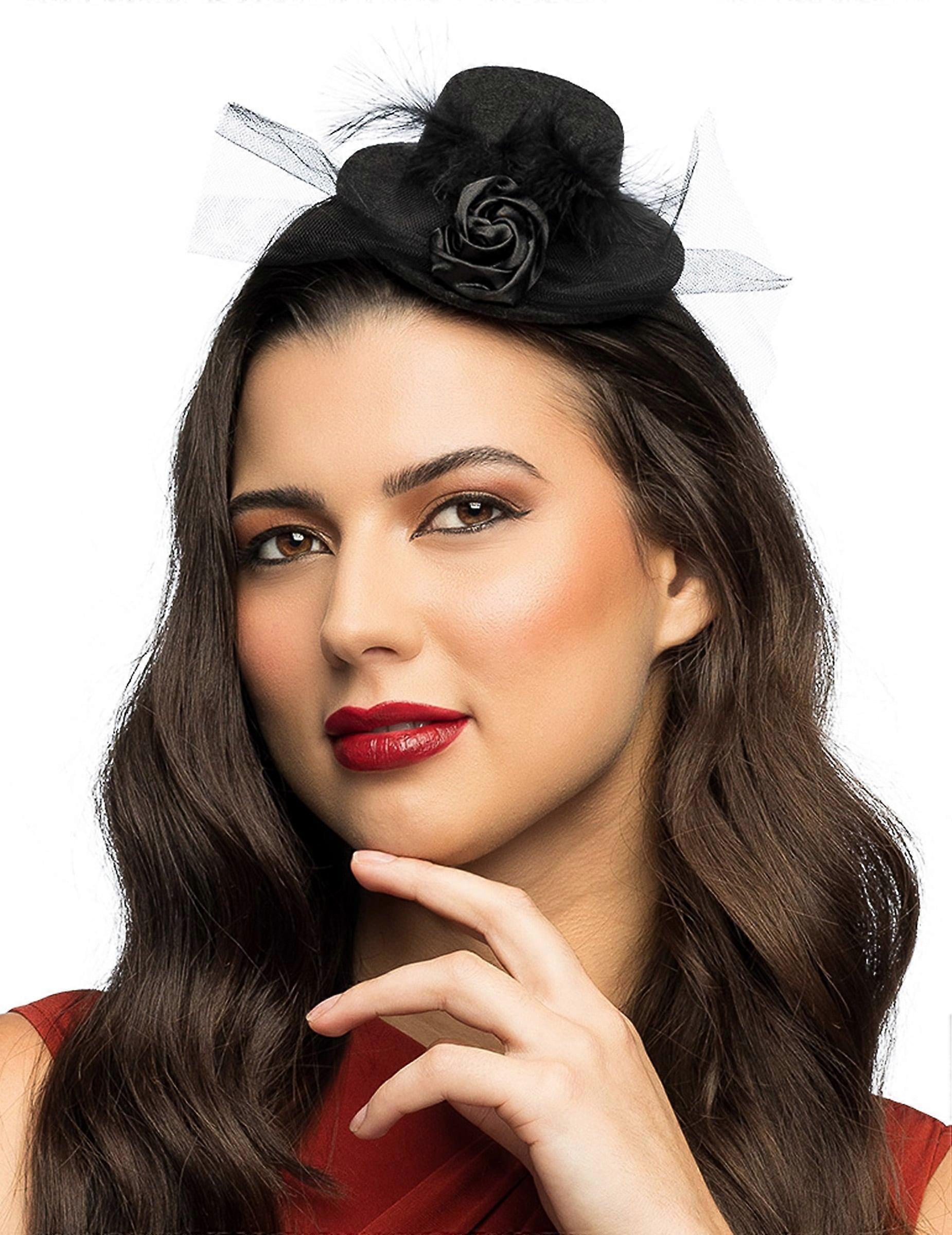 Women's black mini hat