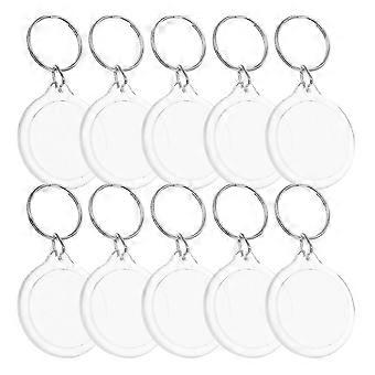105Pcs Clear Acrylic Round Photo Frame Keychains Gift Sets