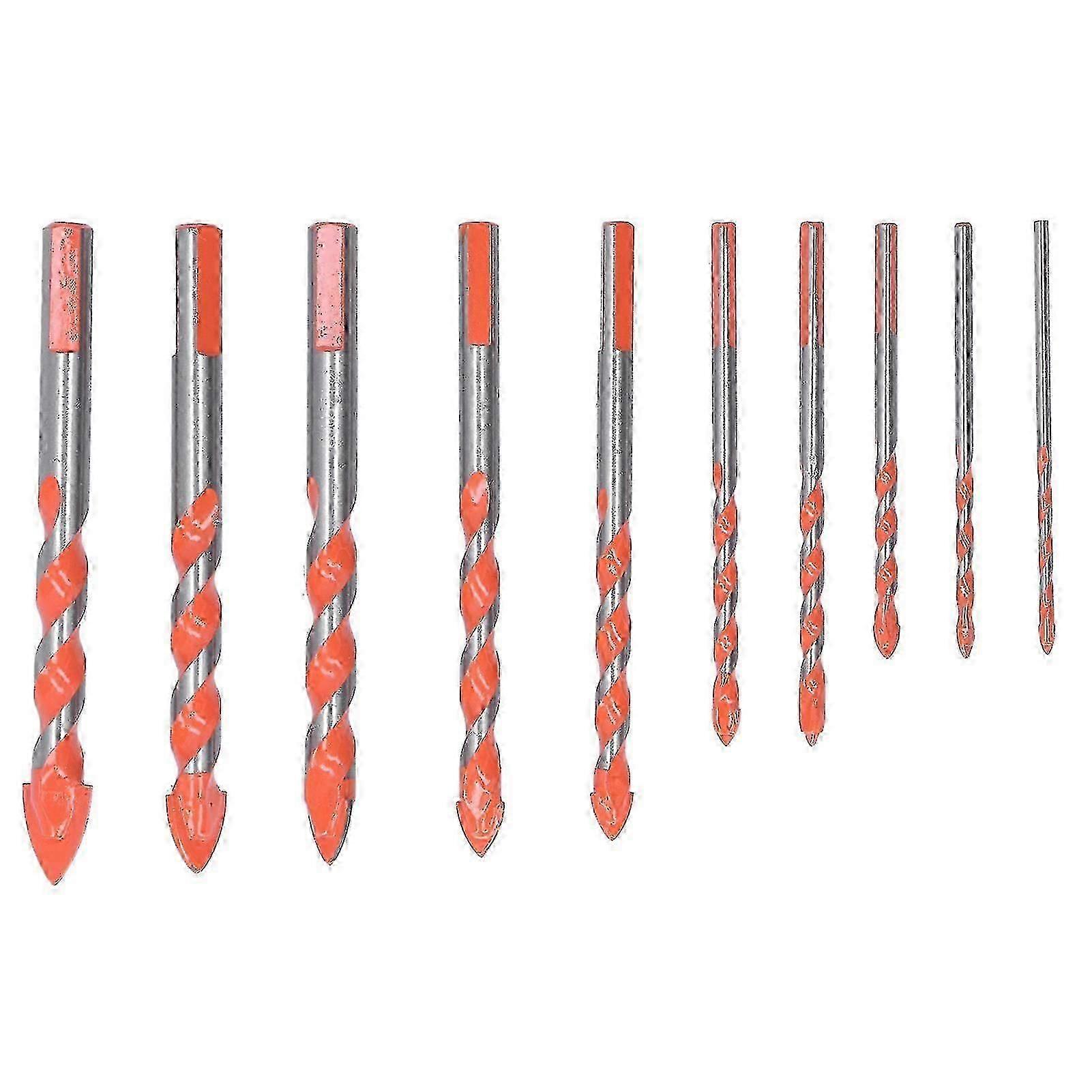 10pcs Multifunctional Drill Bits Set 3/4/5/6/6/8/10/12/14/16mm Triangular Drilling Bit For Wood
