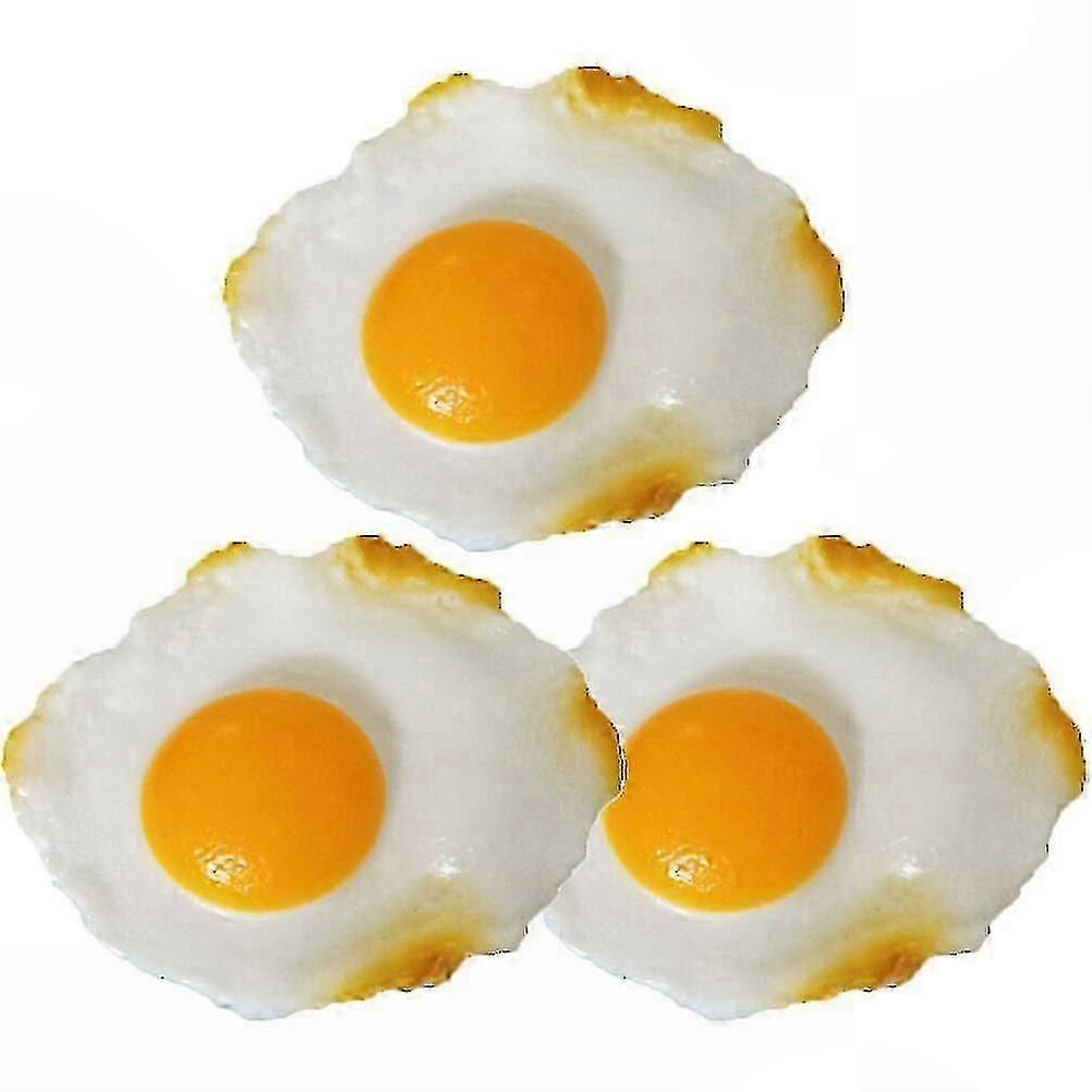 Realistic Food Decoration Display, 3pc Simulation Fried Egg Models Decorative Set
