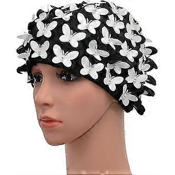 Vintage Swim Cap Floral Petal Retro Style Bathing Caps For Women-ckcy