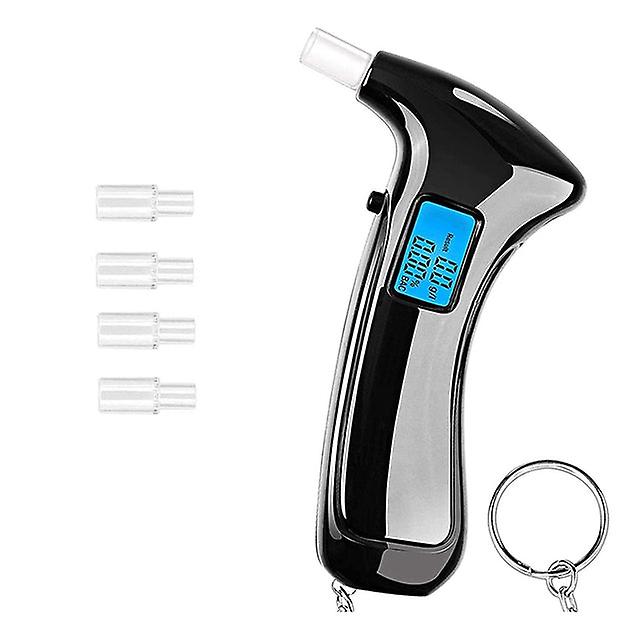 Top!-portable Breath Alcohol- Tester, Professional Breathalyzer Digital Lcd Display Auto Power Off Sound Alarm For Drivers