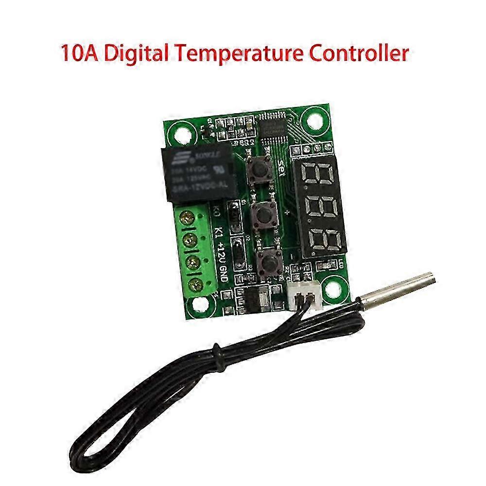 W1209 Digital Temperature Controller Board Micro Electronic High Accuracy NTC Sensor Temp Control Thermostat Panel with Waterproof Sensor Probe