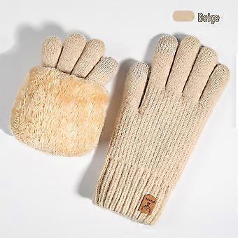 Herren-Winterhandschuhe aus Wolle mit Touchscreen-Funktion – Verdicktes Samtfutter für optimalen Kälteschutz im Freien