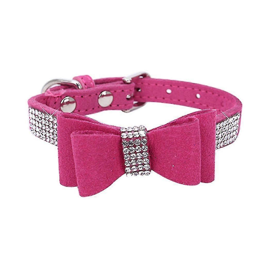Velvet Rhinestone Adjustable Dog Collar