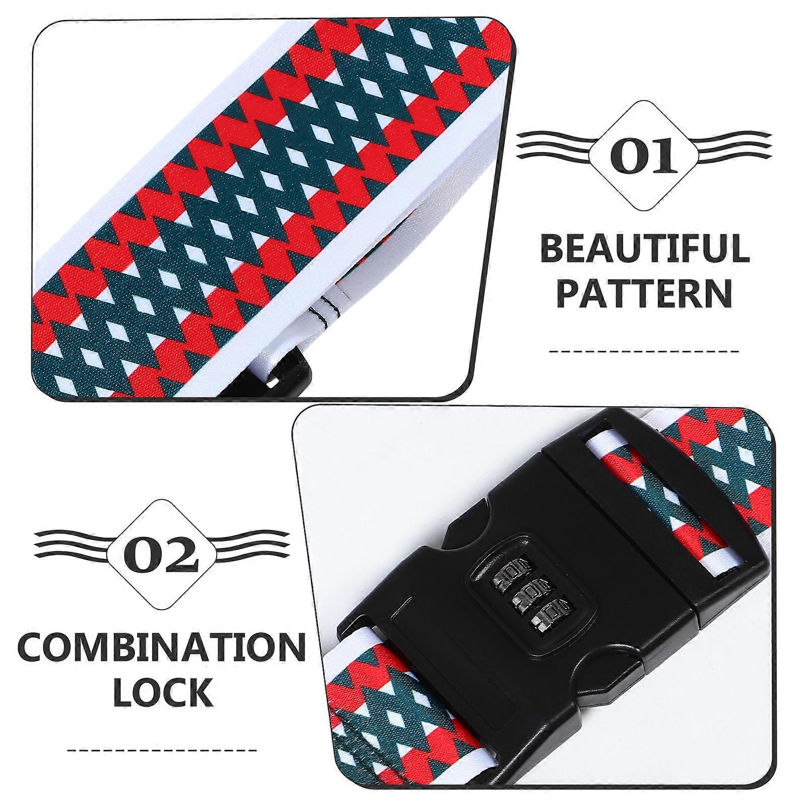 Adjustable Suitcase Strap for Travel Use with Combination Lock 3Pcs Set