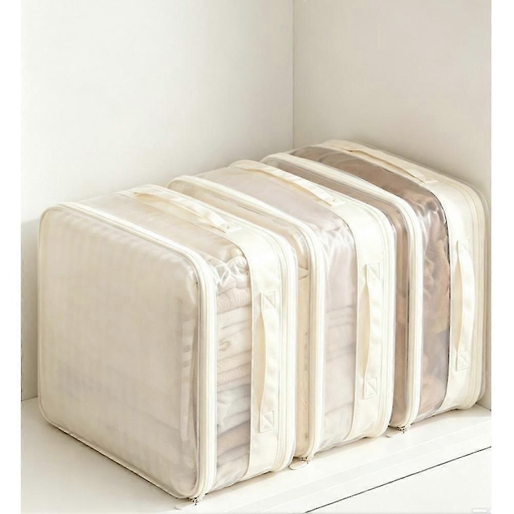 1set Sheet Organizer Boxes, Transparent, Large-Capacity, Stackable Wardrobe Storage Boxes, Suitable for Storing Blankets-SNNGV