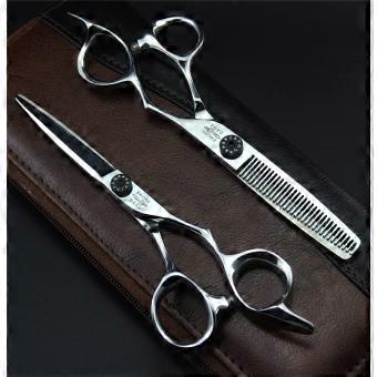 6 Inch Professional Stainless Steel Hair Cutting Scissors, Handsharpened Razor Blades, Ergonomic Barber Shears for Salon and Home Use