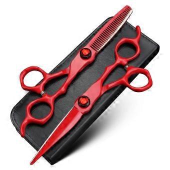 Professional 6 Inch Barber Shears Set with Thinning Scissors, Sharp Blades and Ergonomic Grip