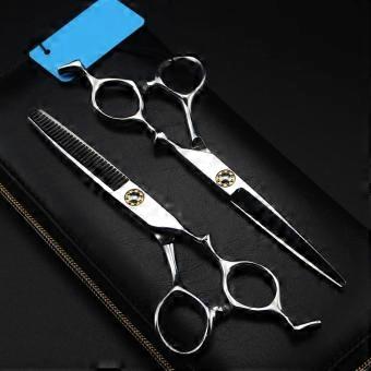 Professional Hair Cutting and Thinning Scissors Set, 6 Inch Stainless Steel Barber Scissors with Bag