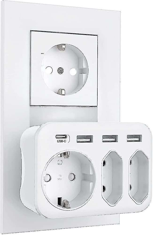Usb Socket, Ple Socket 3-way Sockets 4000w With 3 Usb Charrs 2.4a