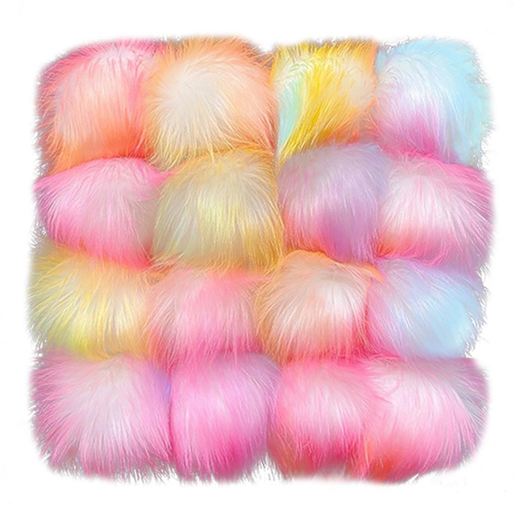 16 stycken fuskpäls Pom Poms bollar Set diverse combo Pom Poms set för diy hattar