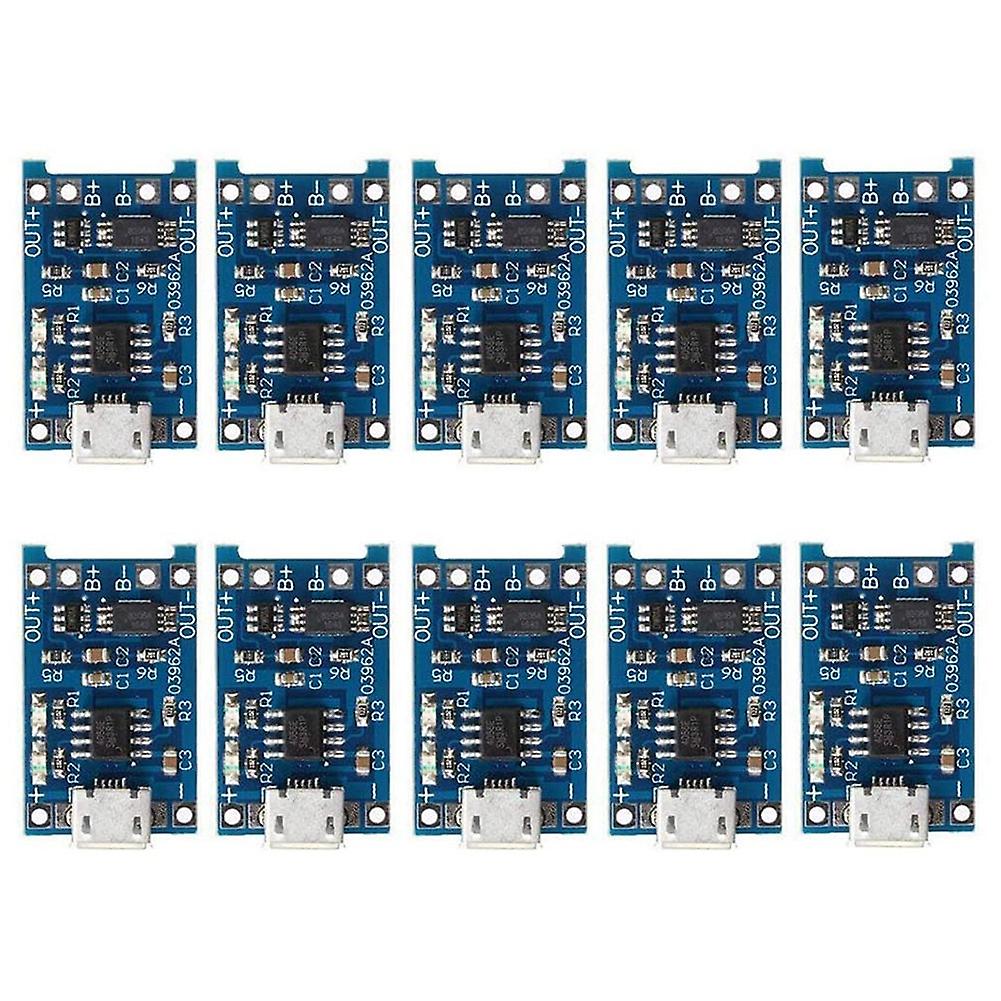 10Pcs 5V 1A 18650 Lithium Battery Charging Board TP4056 Lithium Battery Charging Board -USB Charge