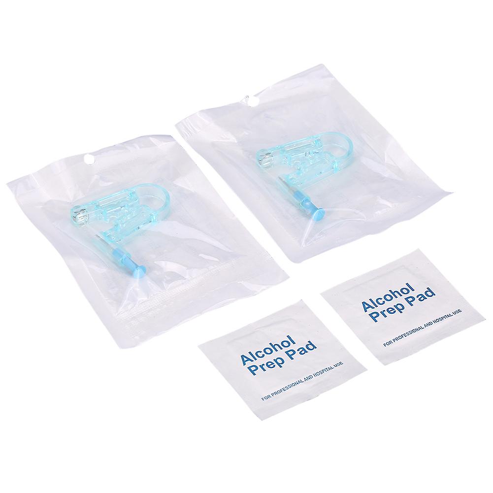 2PCS/Set Disposable Aseptic Ear Piercing Gun Tool With Alcohol Prep Pads