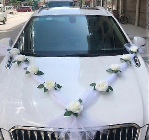 Simulated Flower Wedding Car Decor Kit with Setup Tools