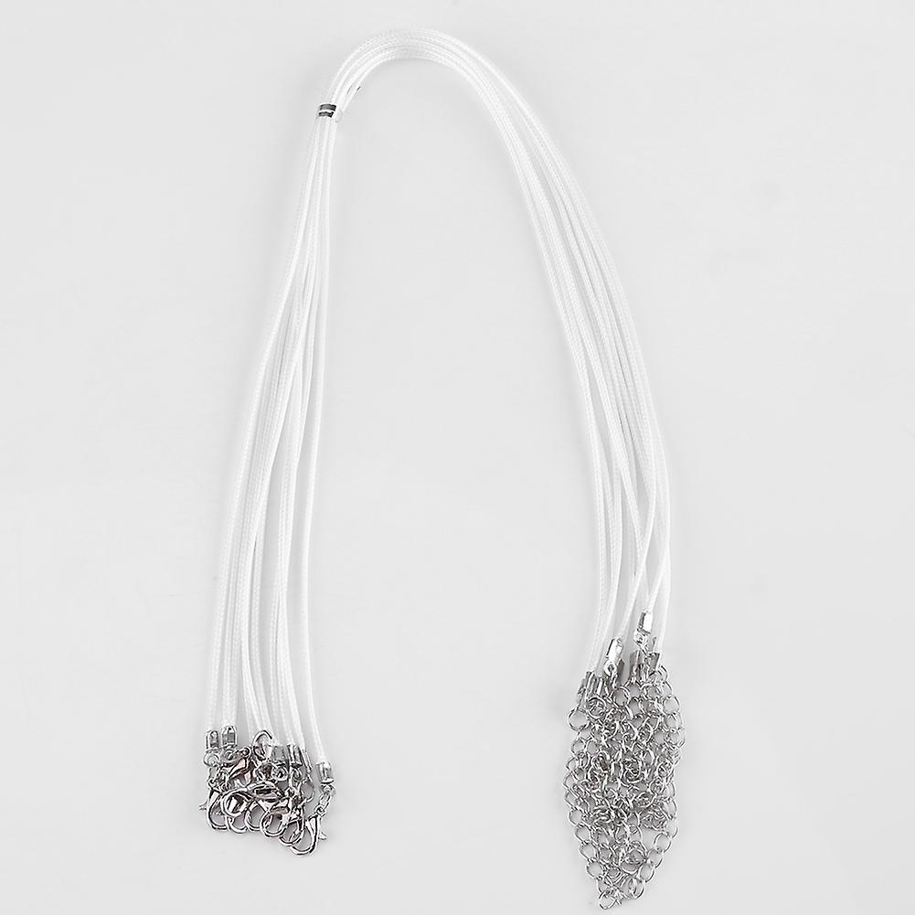 10 Pcs Adjustable Waxed Cords for Jewelry Making (White)