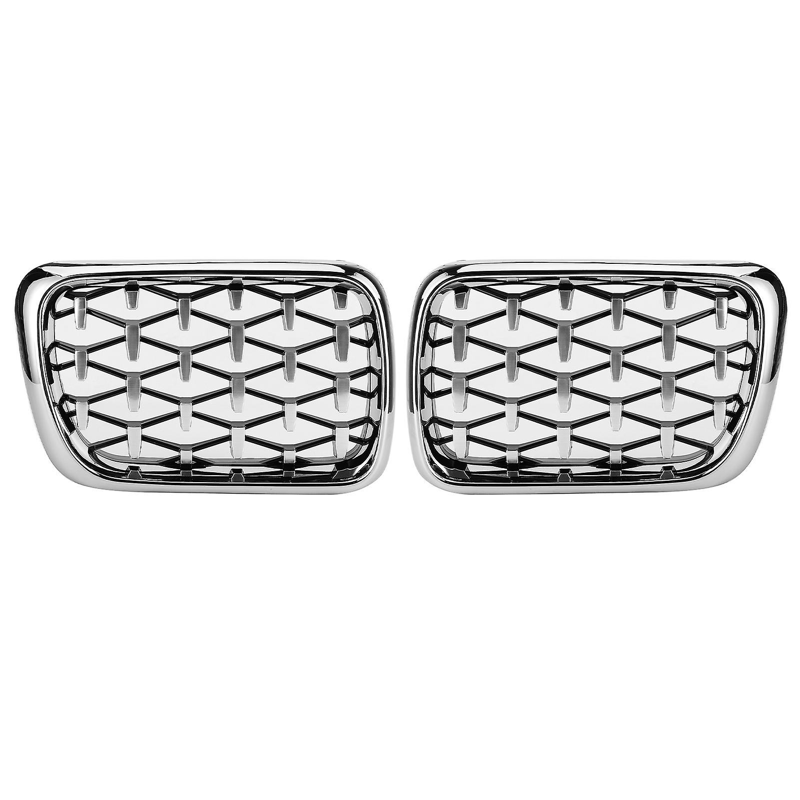 Pair of Front Bumper Grilles Hood Kidney Grill 51138195151 Fit for 3 Series E36 M3 1997-1999Chrome