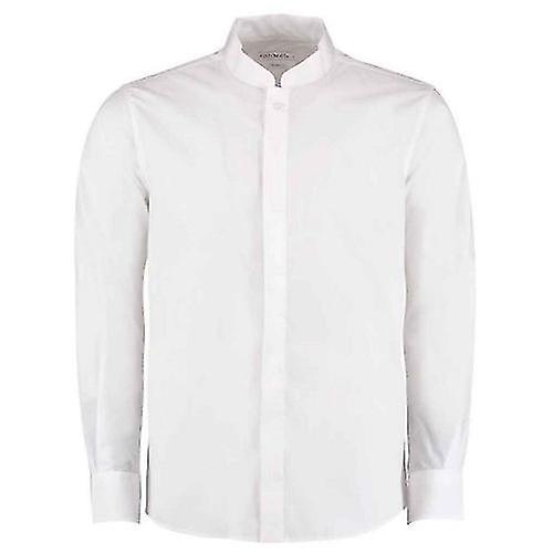 Kustom Kit Mens Mandarin Collar Long-Sleeved Shirt