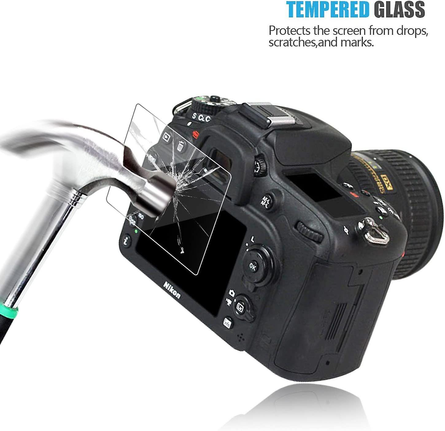 ニコンD7100 D7200 D800 D800e D810 D750 D600 D610 D500強化ガラス、硬度9HアンチスクラッチHD光学ガラスカム用3パック保護フィルム