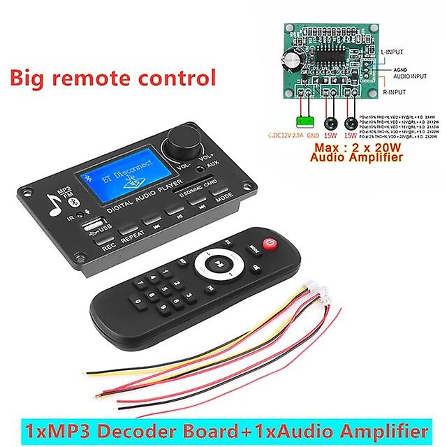 DC 12V Bluetooth 5.0 Audio MP3 Decoder Board With LCD Screen Supports Call Recording MP3 USB TF LINE IN FM BLUETOOTH Bluetooth Transmitters