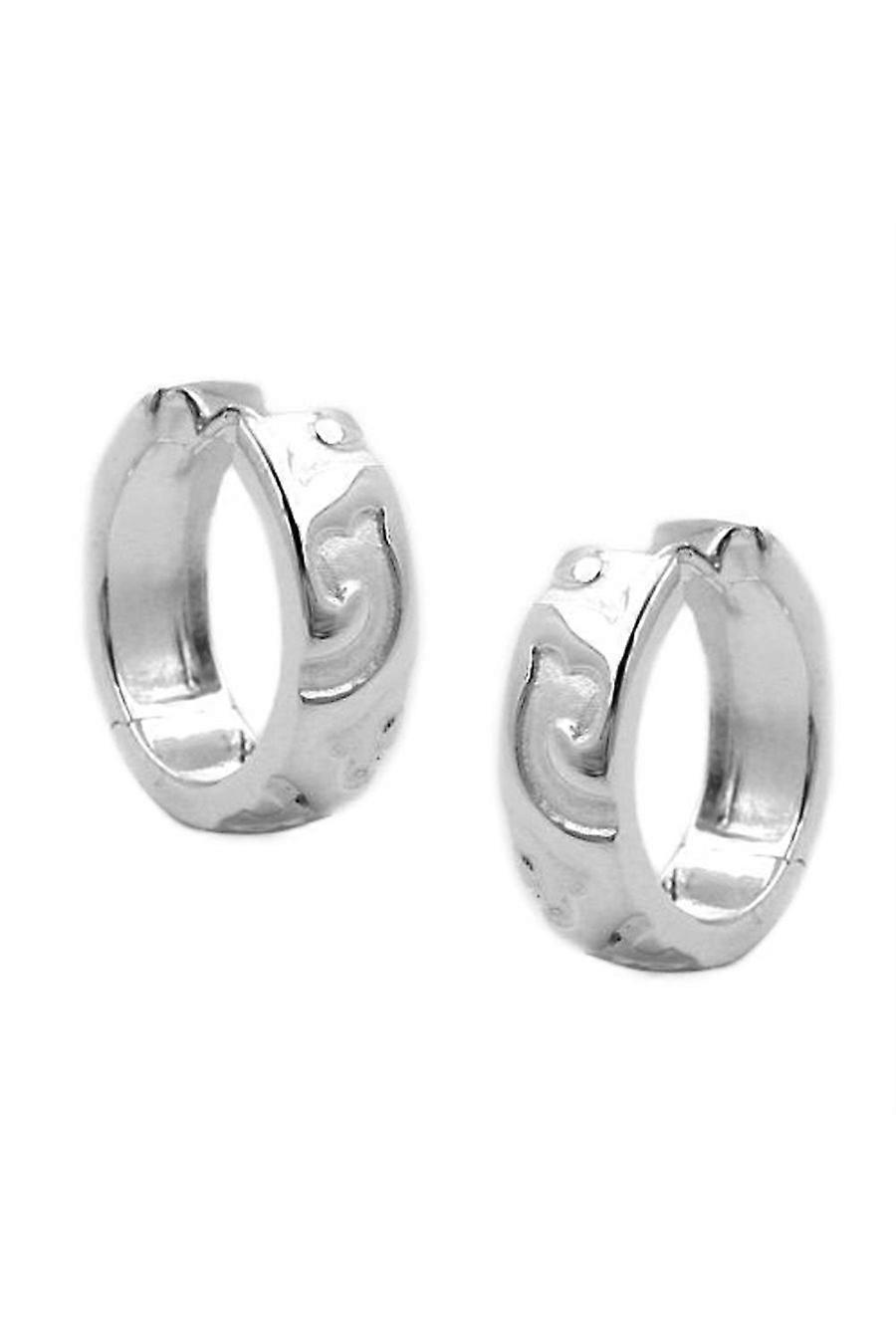 Hoop Earrings Patterned Silver 925 - Gl91735