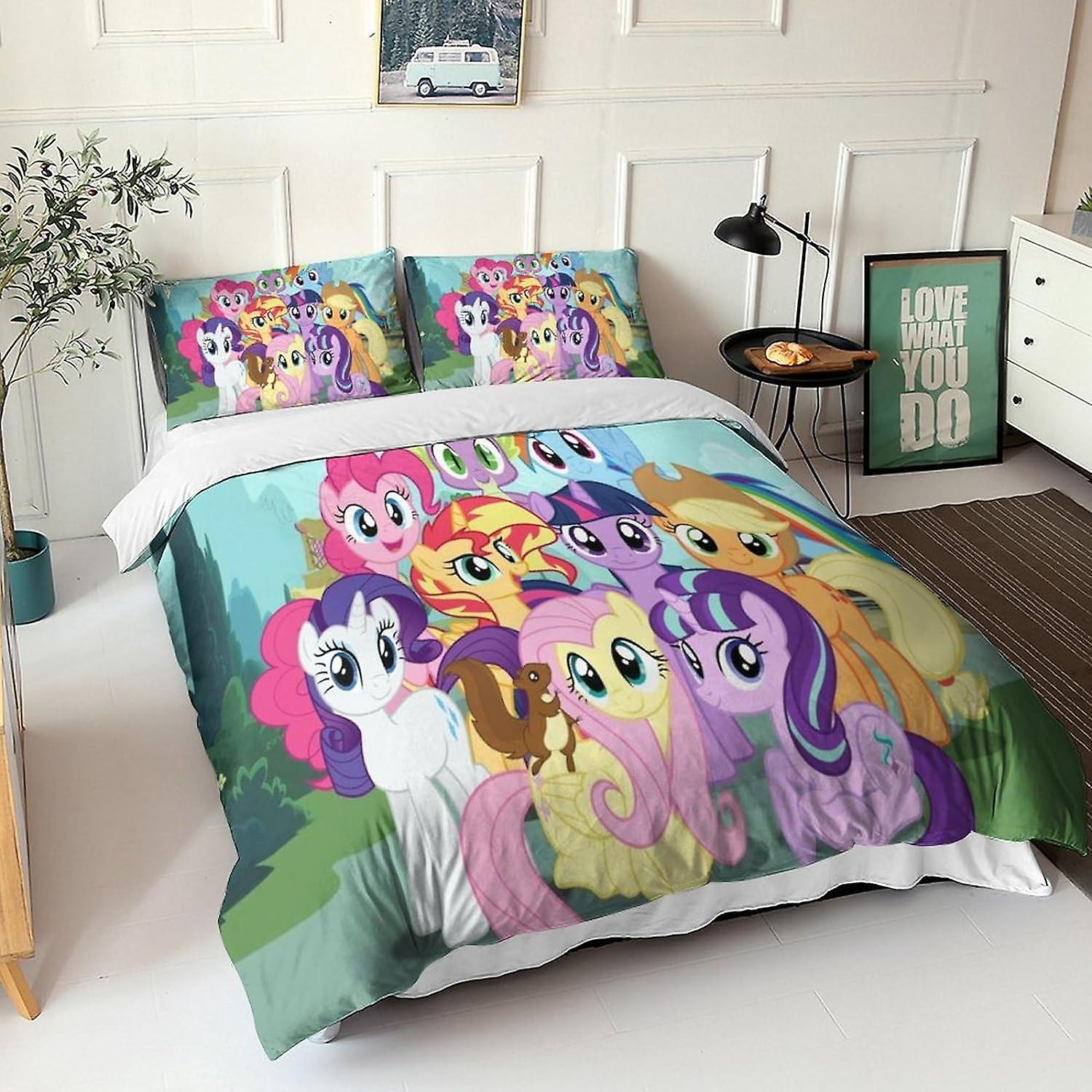 HOUKIG My Little Pony Duvet Cover Bedding Set 3D Anime Characters