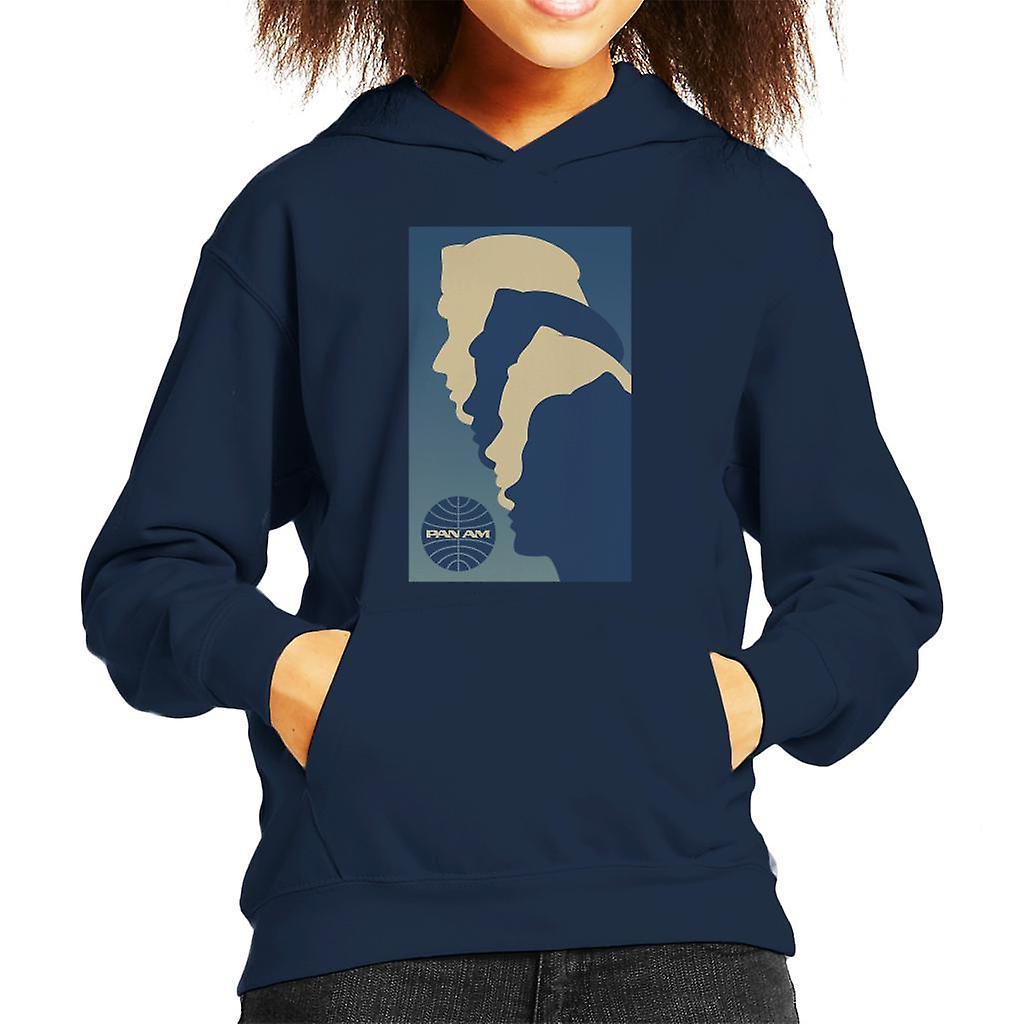 Pan Am Crew Silhouette Kid's Hooded Sweatshirt
